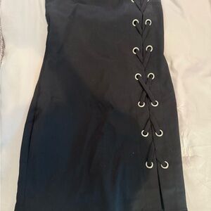 by the way. Black Mini Dress Skirt with Tie Front